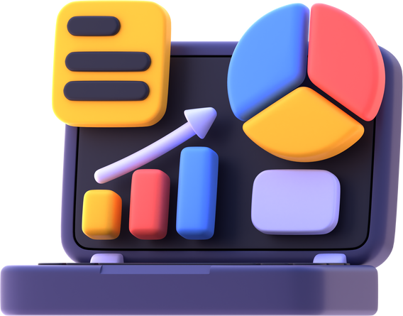 Analysis Data in 3d render for graphic asset web presentation or other